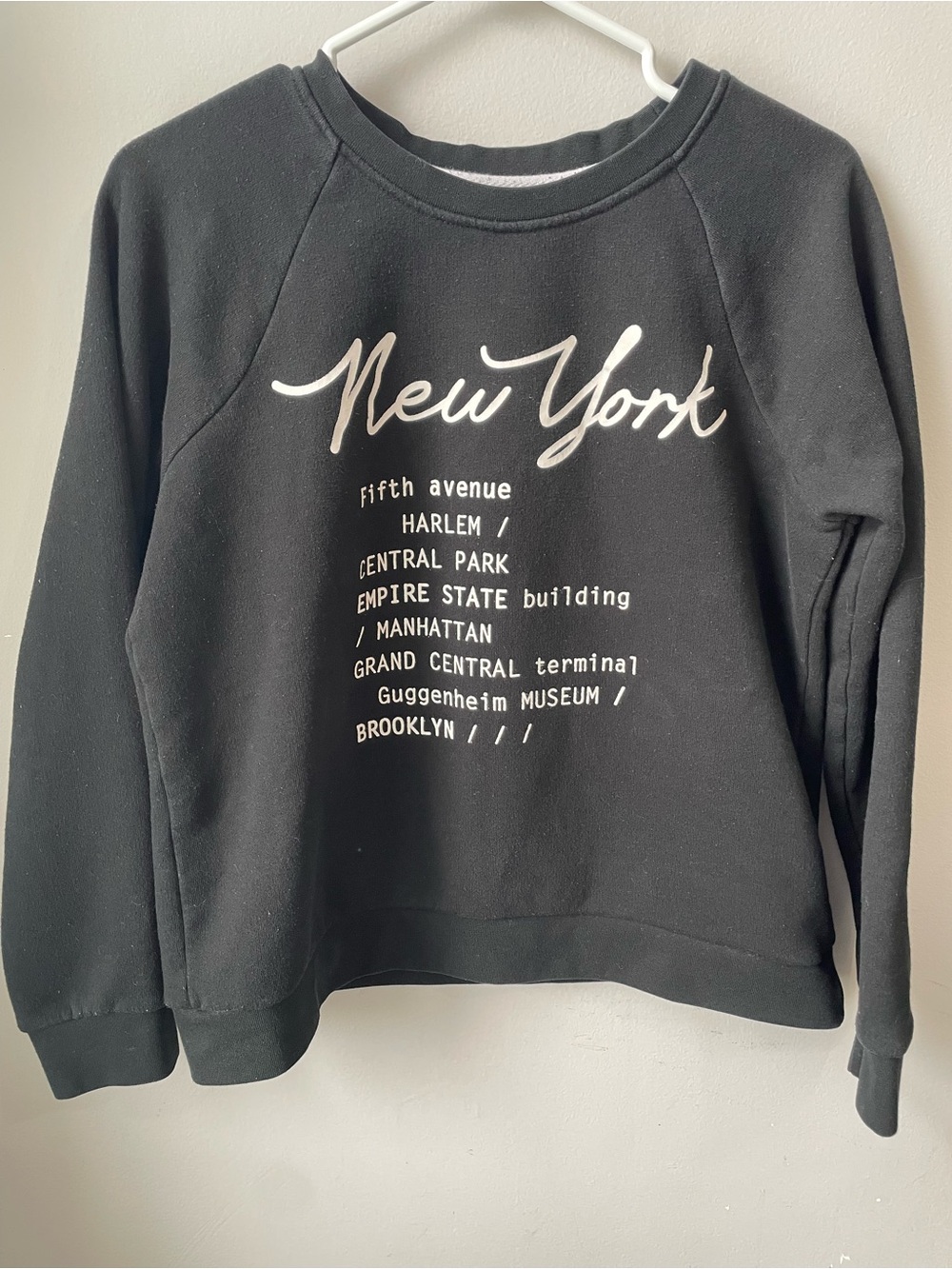 Twik Simons Black "New York" Graphic List Sweatshirt - Size M - FAIR Condition - Picture 2 of 10